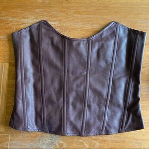 MIAOU brown vegan leather corset